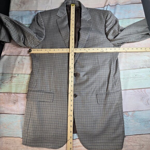 Ermenegildo Zegna Mens Checkered Wool Blazer 42L - Picture 9 of 12